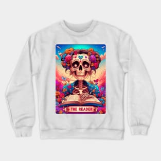 "The Reader" Tarot Card Skeleton Reading Crewneck Sweatshirt